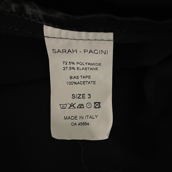 Sarah Pacini Swing Trench Coat Jacket Size 3 Large Black Artsy Classic Italy - Picture 3 of 13